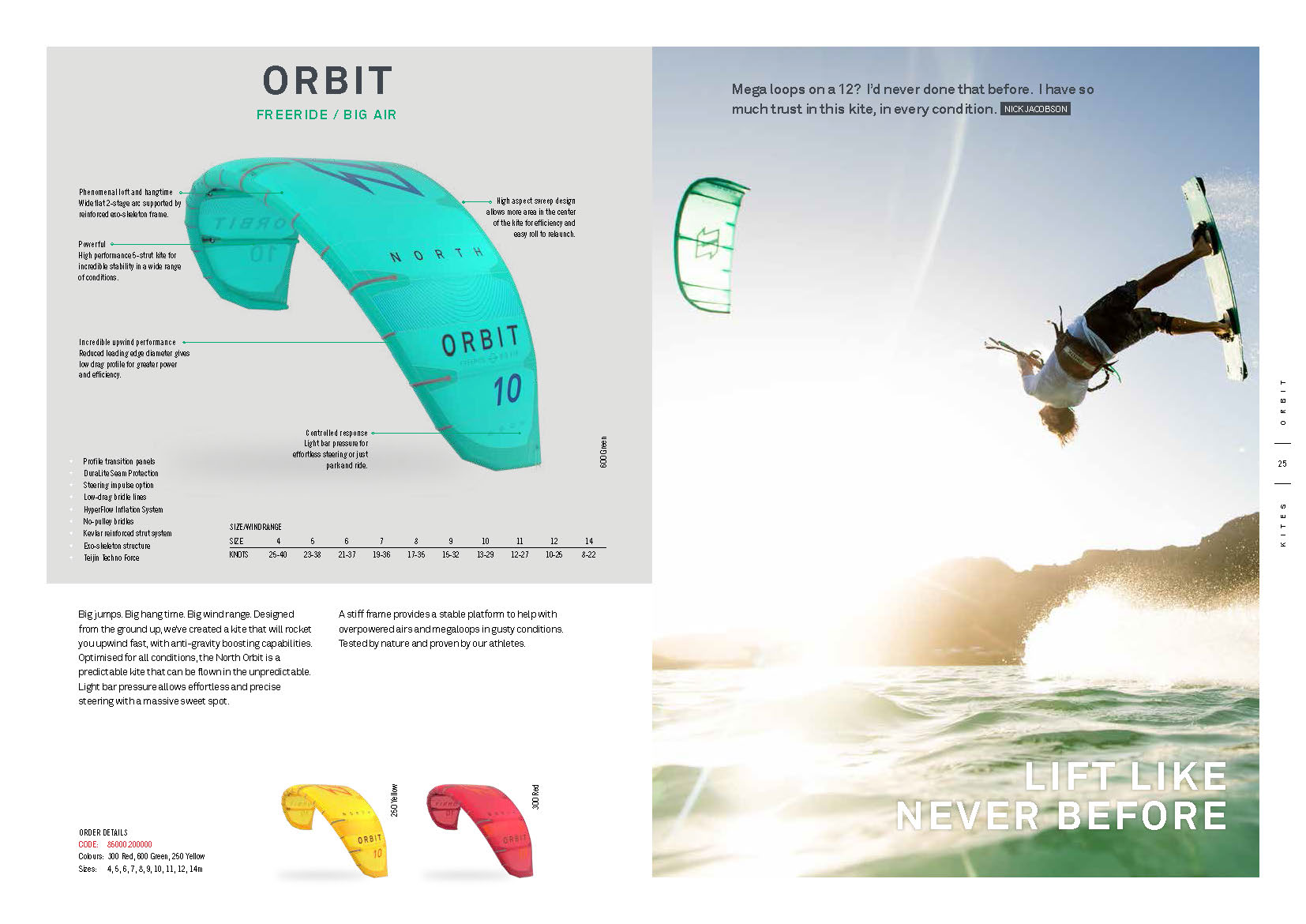 aile de kite north 2020 ORBIT Freeride